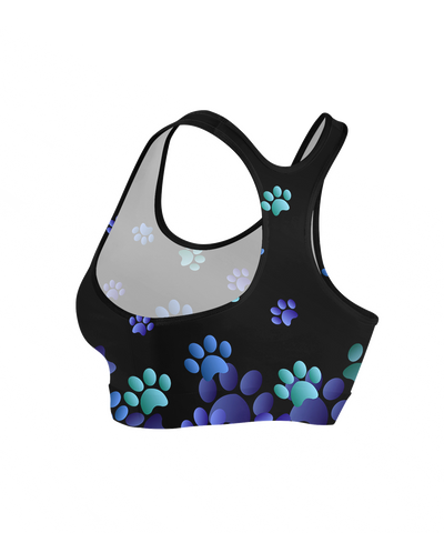 Cool Flying Blue Paws Sports Bra