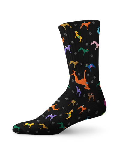 Colorful Greyhound Crew Socks