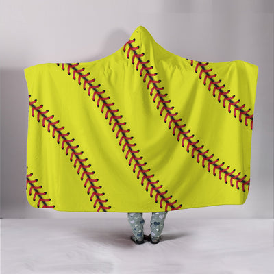 Softball Stitches Hooded Blanket