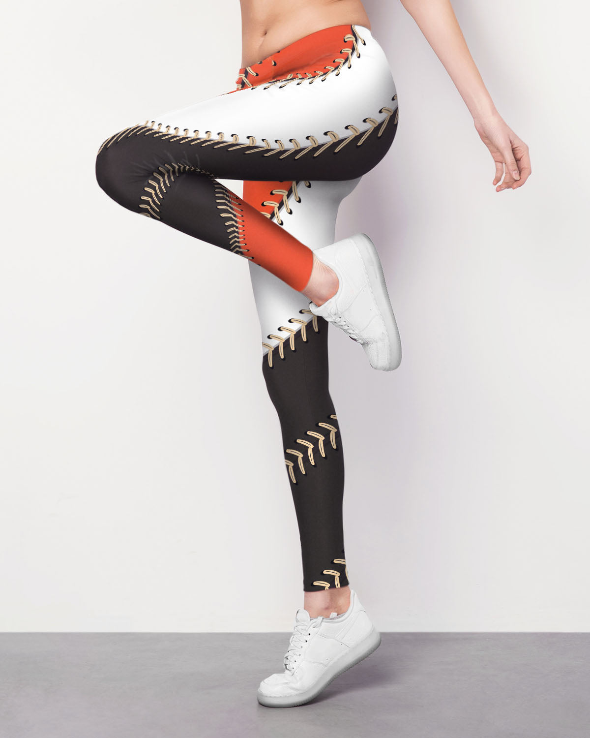 Orange & Black Baseball Stitch Leggings – Brave New Look