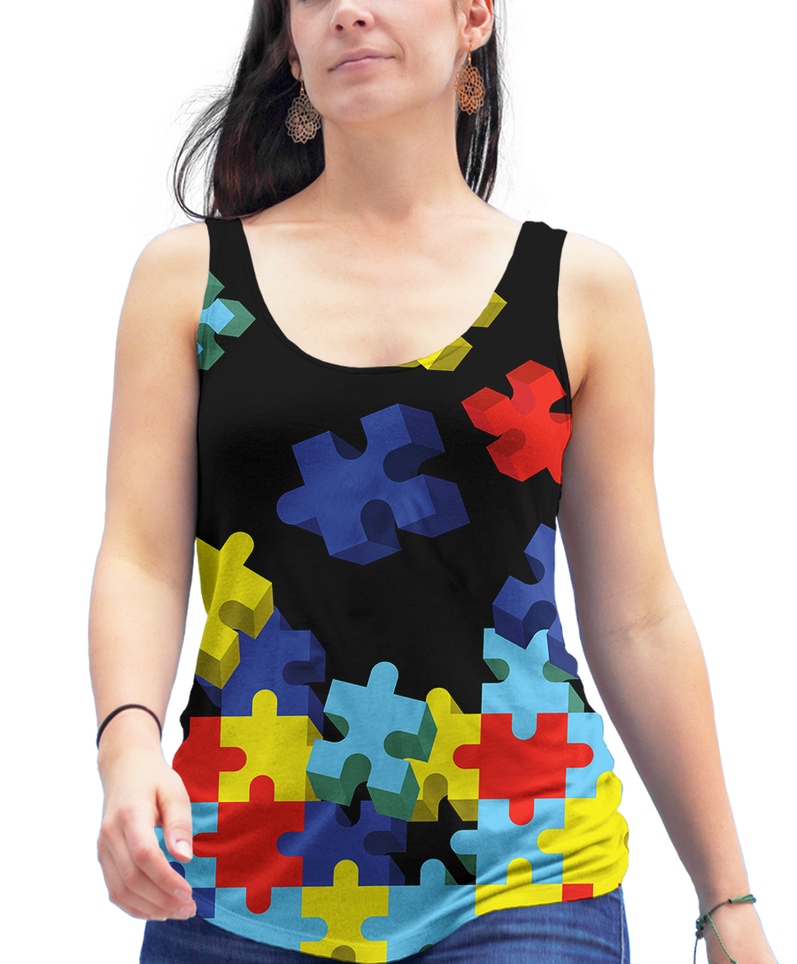 Autism Puzzle Racerback Tank Top