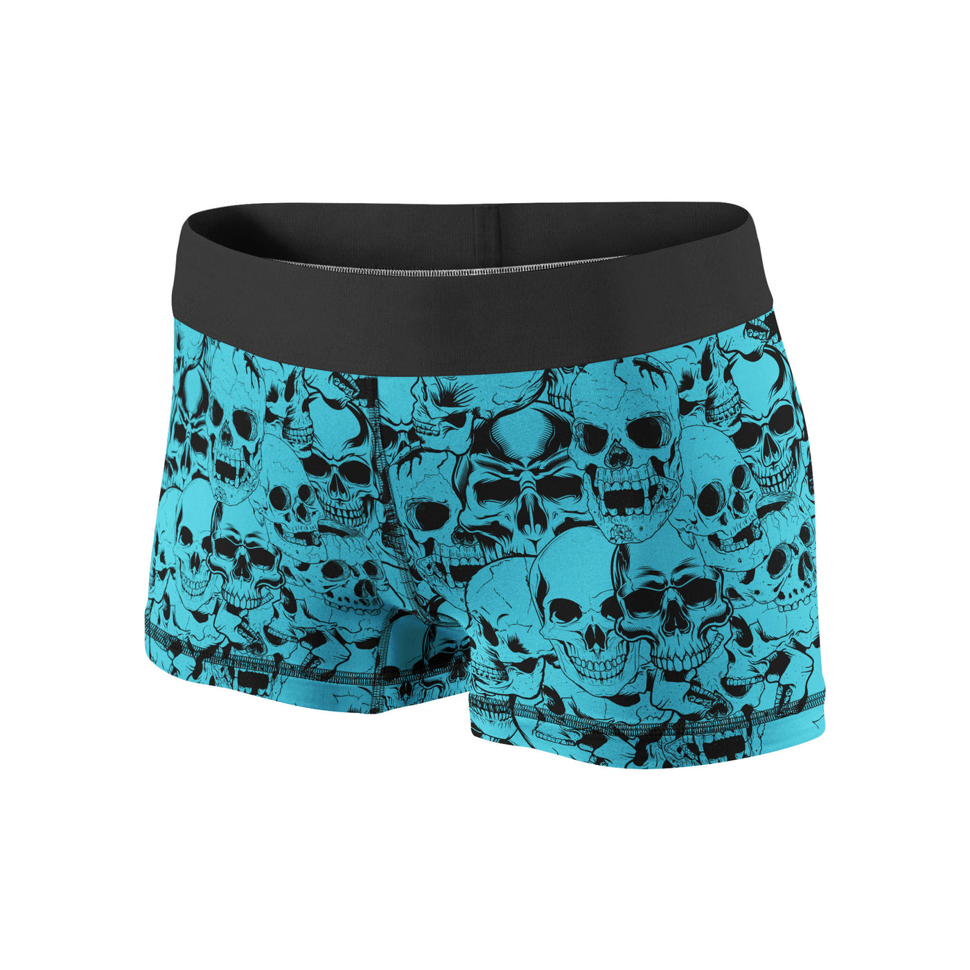 Turquoise Skulls Fitness Shorts