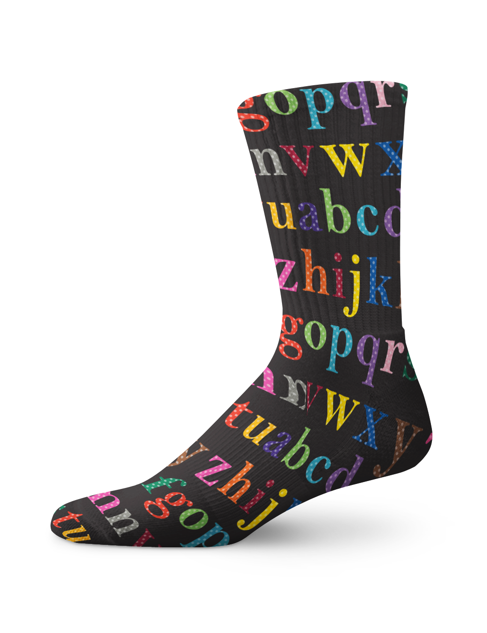 Colorful Alphabet Teacher Crew Socks