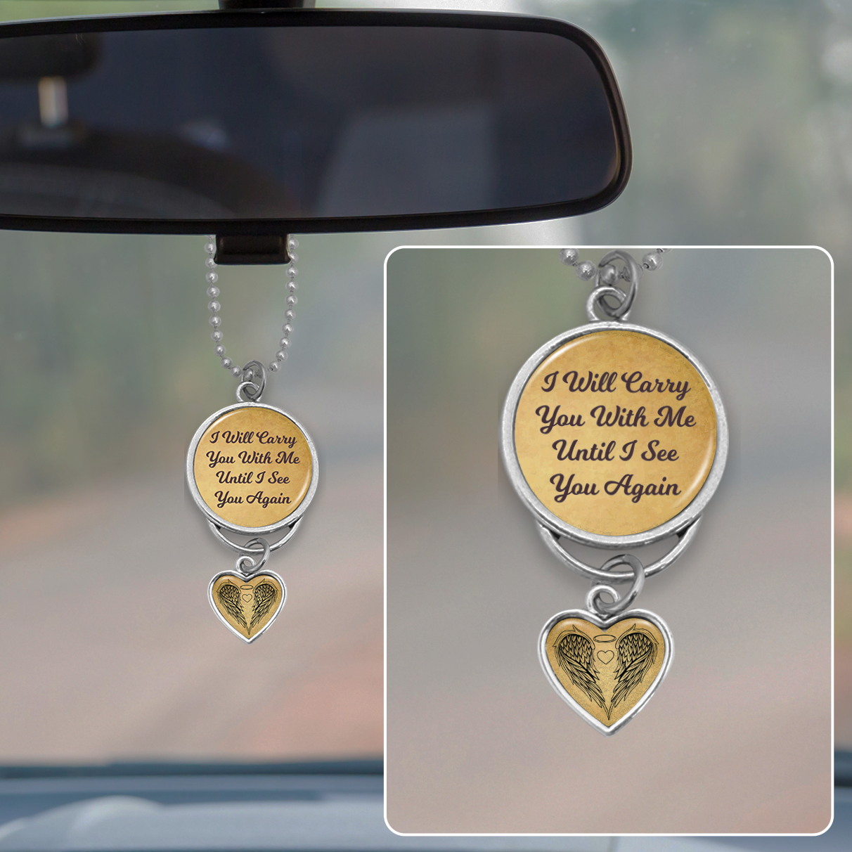 Carry You With Me Rearview Mirror Charm