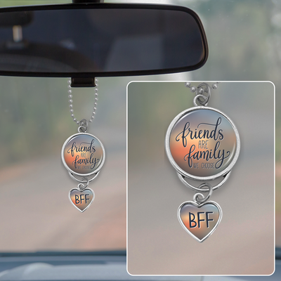 Friends Are Family We Choose Rearview Mirror Charm