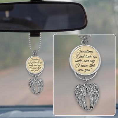 Know That Was You Angel Wings Rearview Mirror Charm