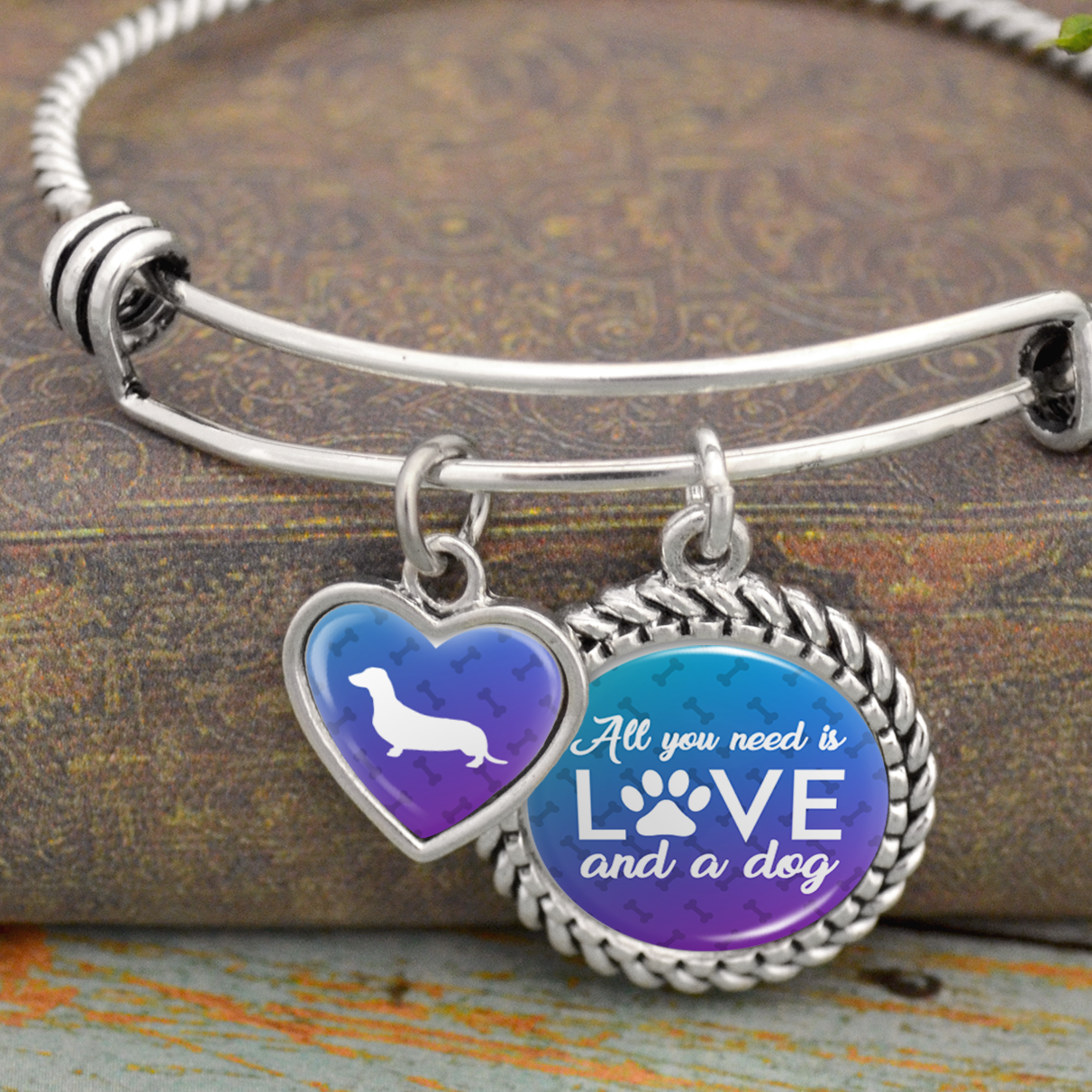All You Need Is Love And A Dog Dachshund Charm Bracelet
