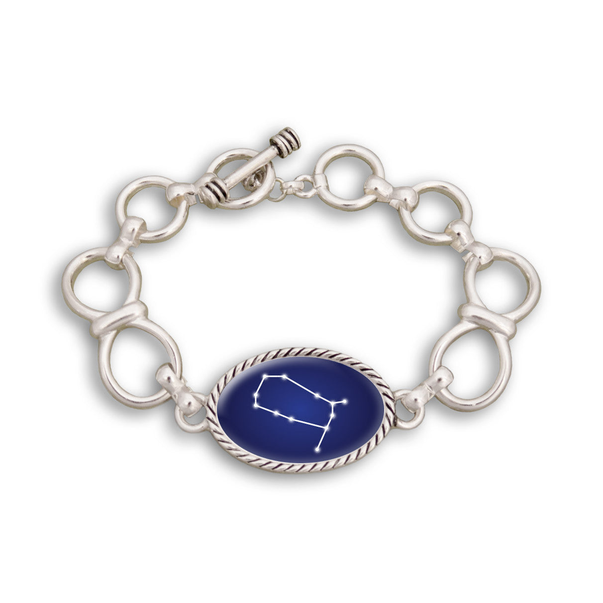 Gemini Constellation Zodiac Oval Toggle Bracelet