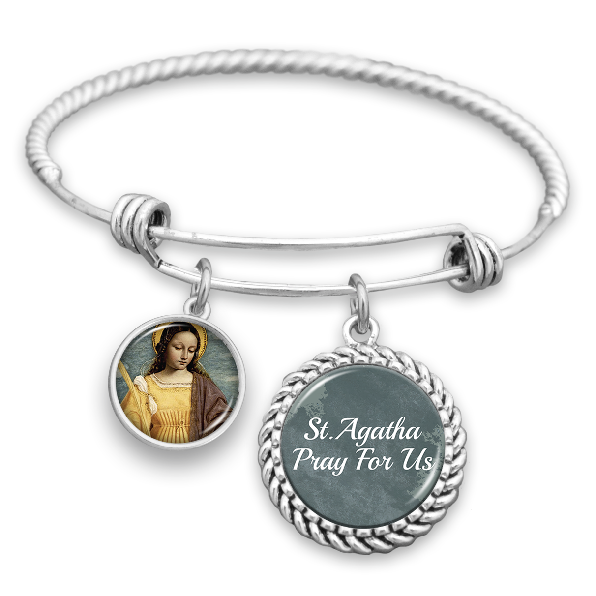 St. Agatha Pray For Us Charm Bracelet