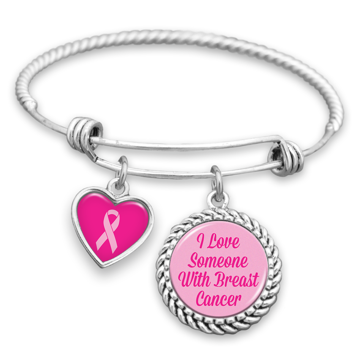 I Love Someone With Breast Cancer Charm Bracelet