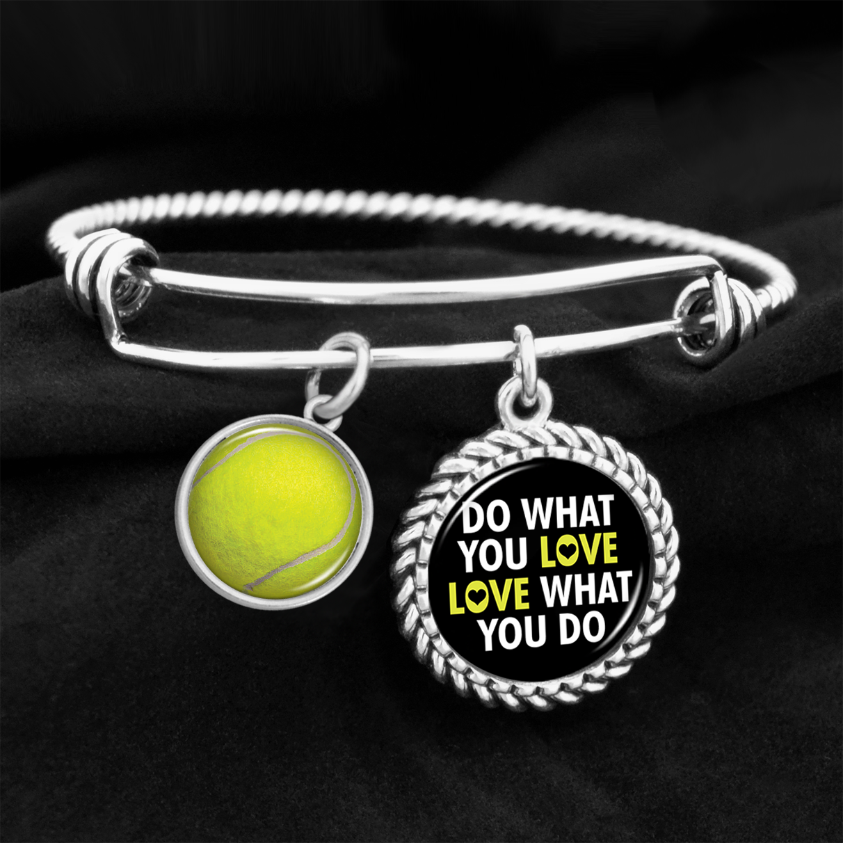 Do What You Love Tennis Charm Bracelet