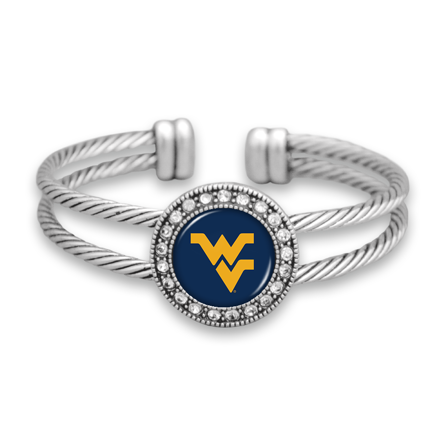West Virginia Mountaineers Logo Crystal Cuff Bracelet