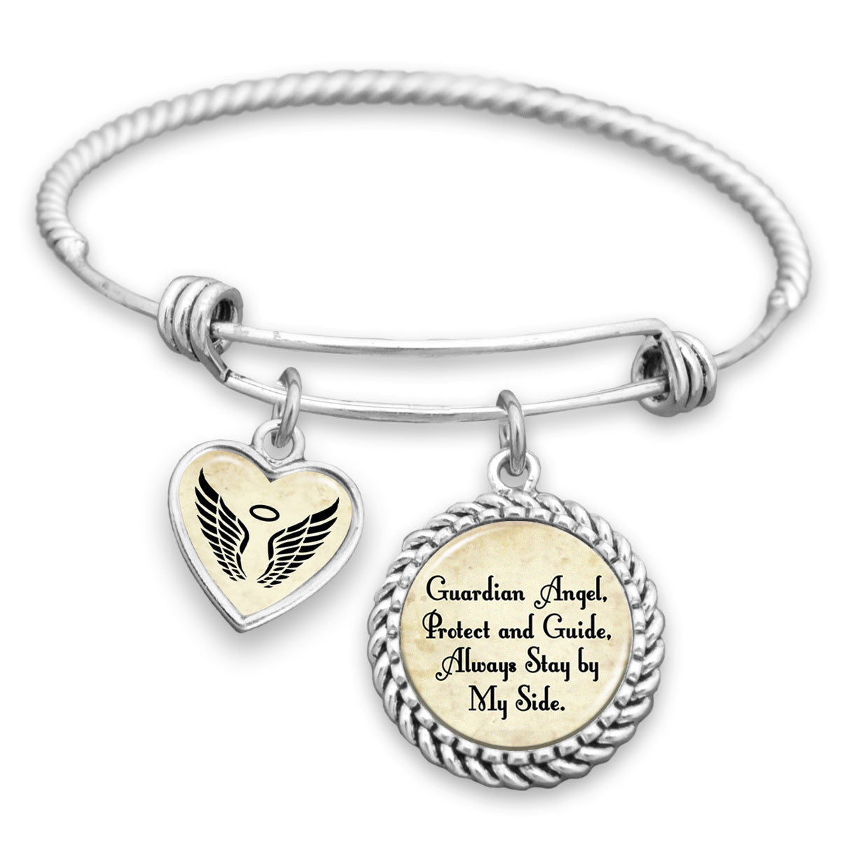 Guardian Angel, Protect And Guide, Always Stay By My Side Charm Bracelet