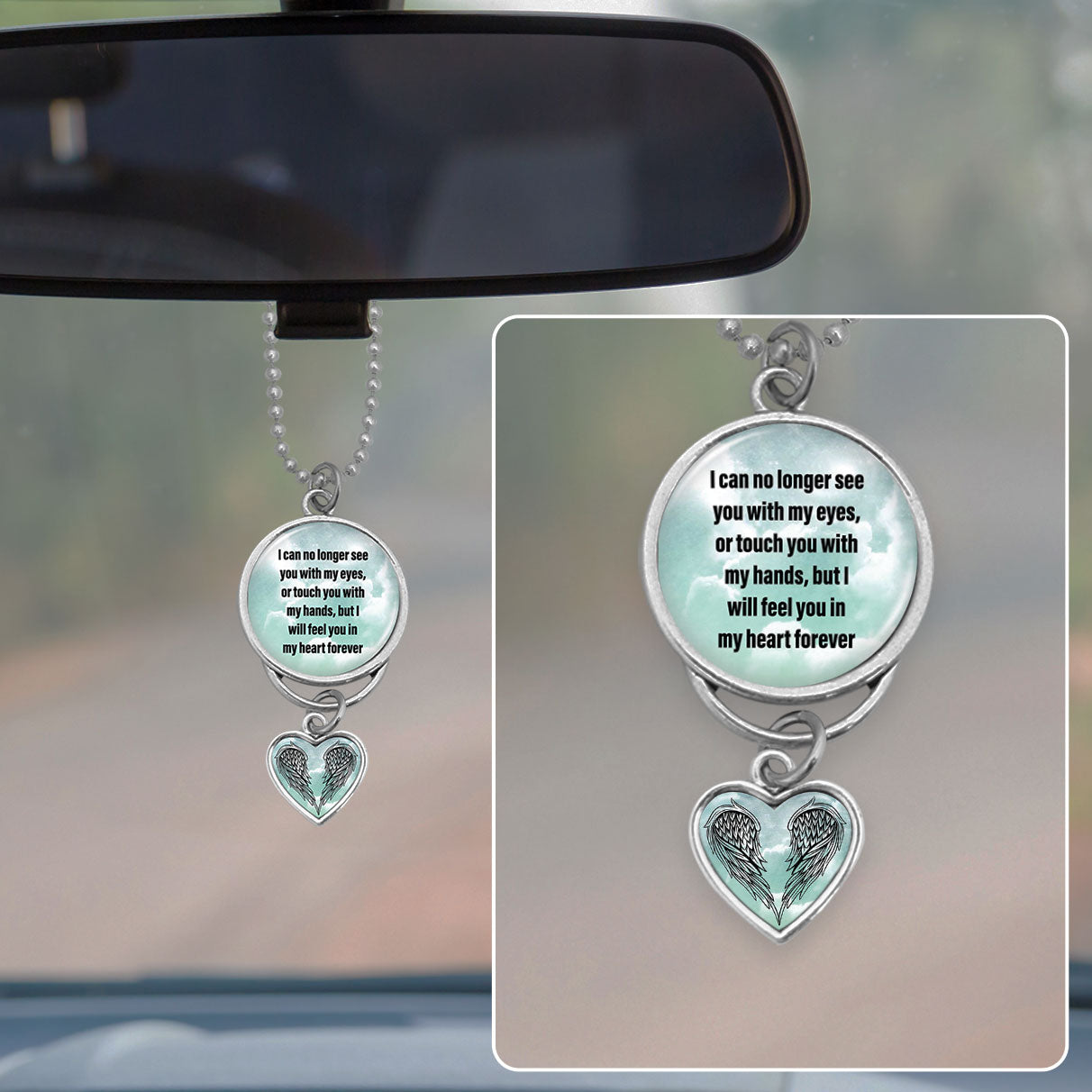 In My Heart Forever Rearview Mirror Charm