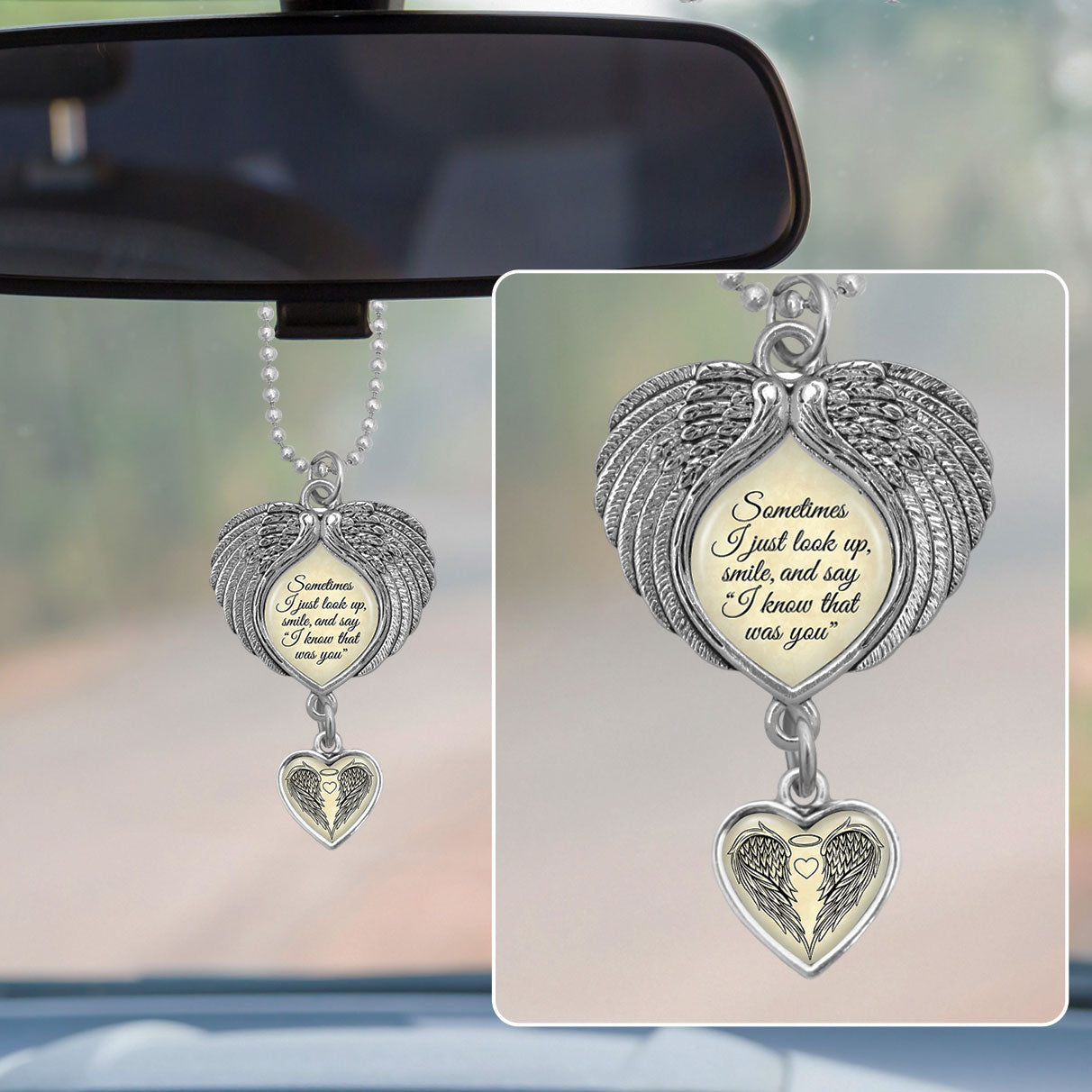 Know That Was You Wings Rearview Mirror Charm