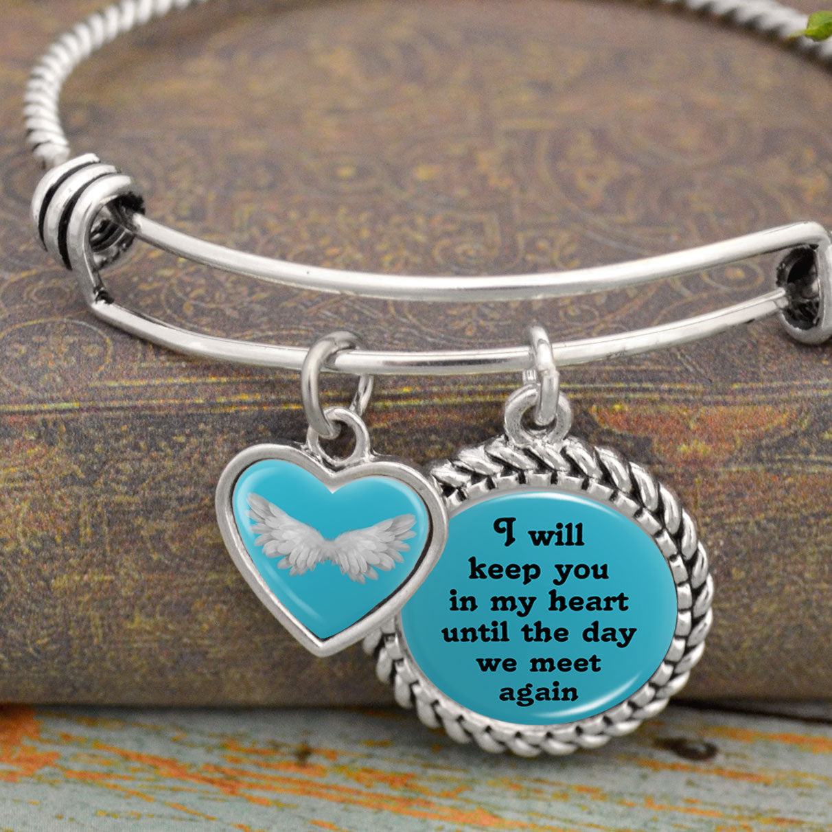 I Will Keep You In My Heart Until The Day We Meet Again Charm Bracelet