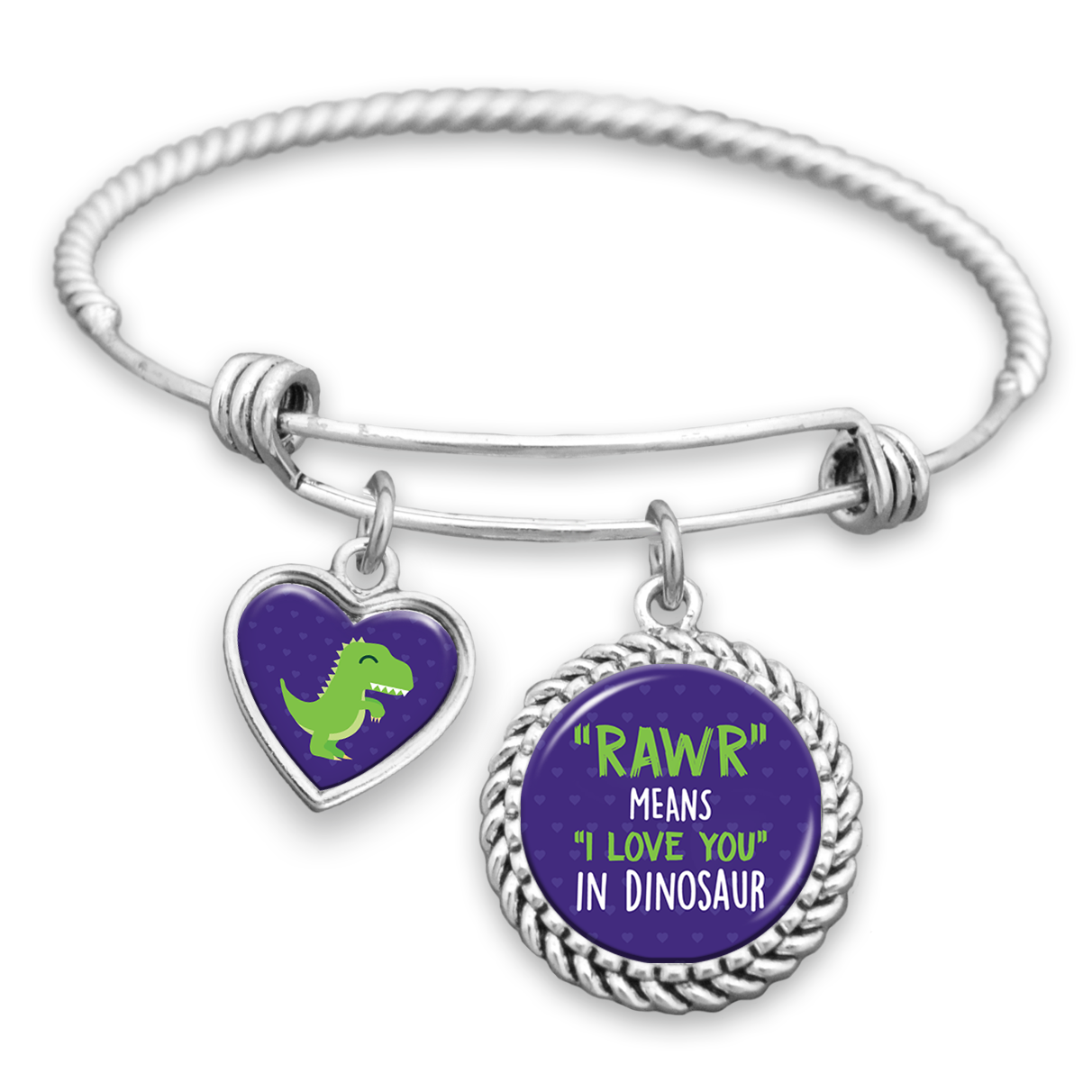 Rawr Means I Love You In Dinosaur Charm Bracelet