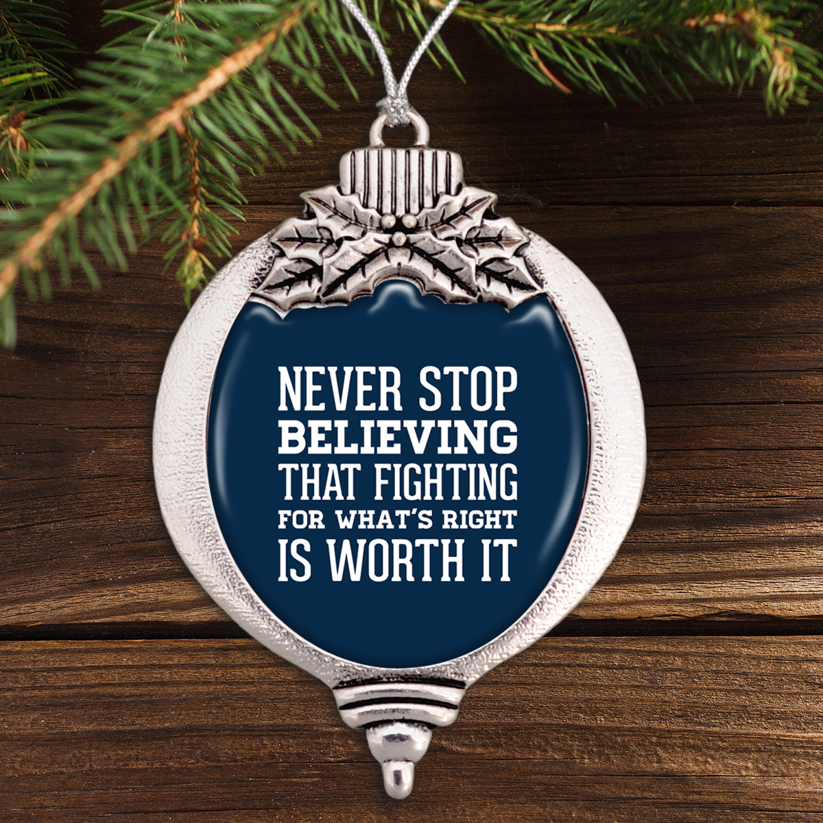 Never Stop Believing Bulb Ornament