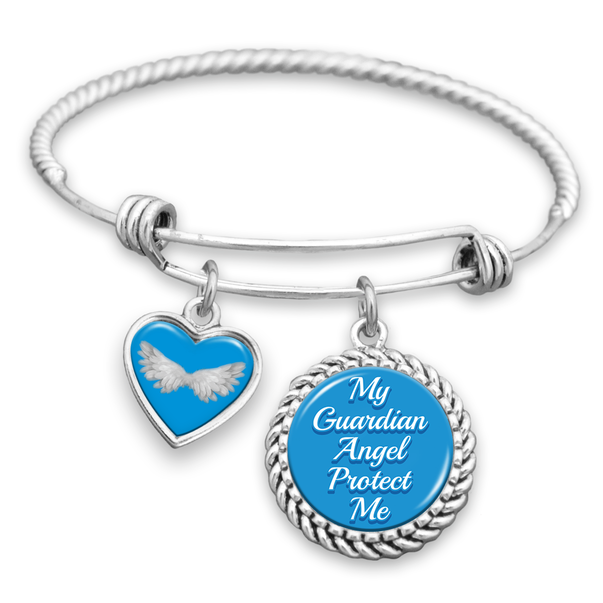 My Guardian Angel Protect Me Charm Bracelet
