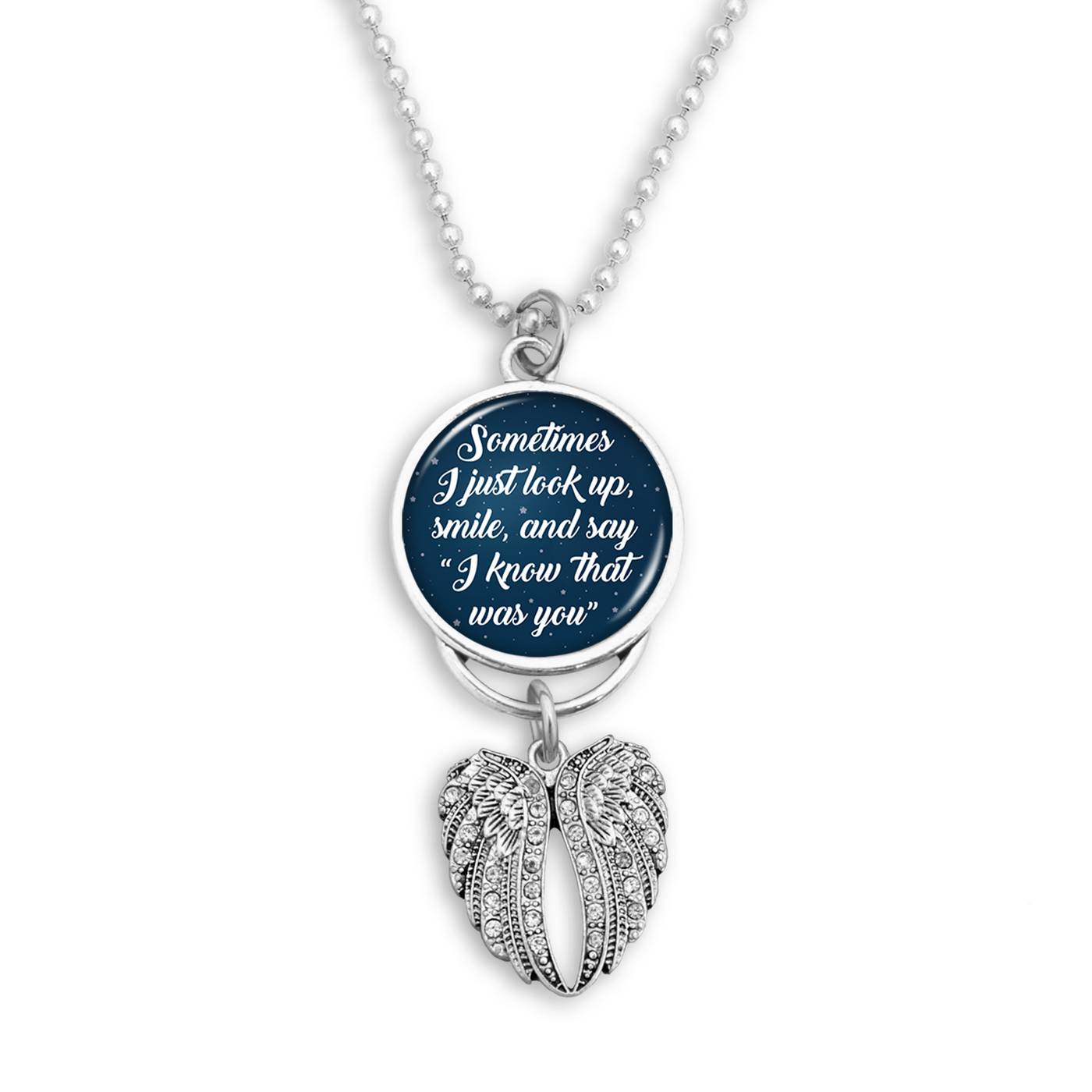 Know That Was You Night Sky Angel Wings Rearview Mirror Charm