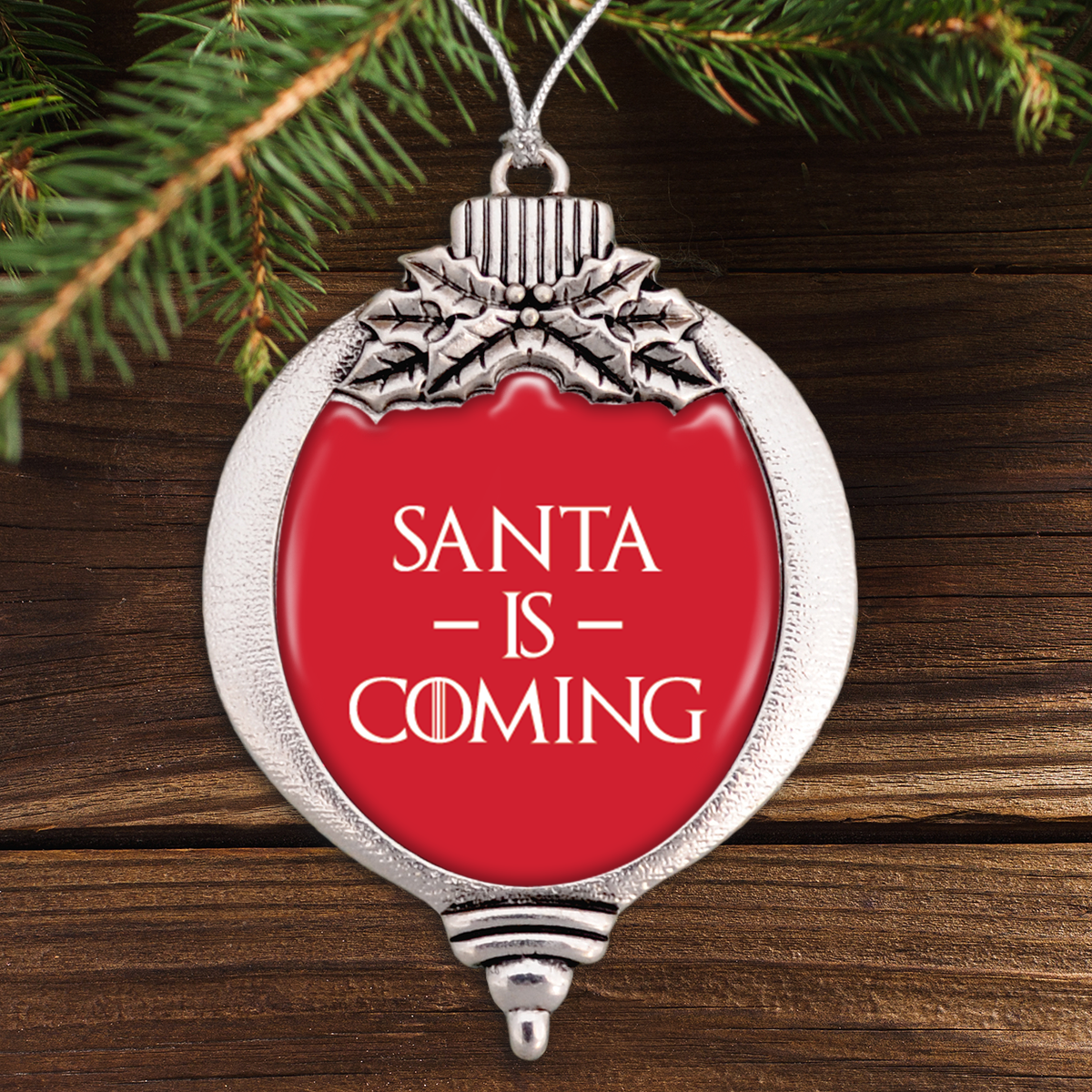 Santa Is Coming Bulb Ornament