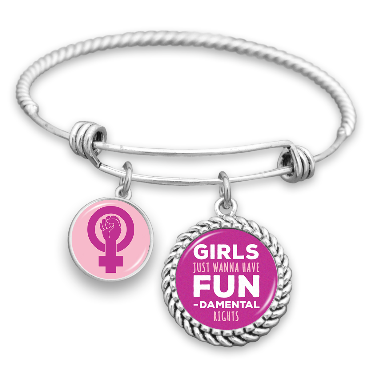 Girls Just Wanna Have FUN-damental Rights Charm Bracelet
