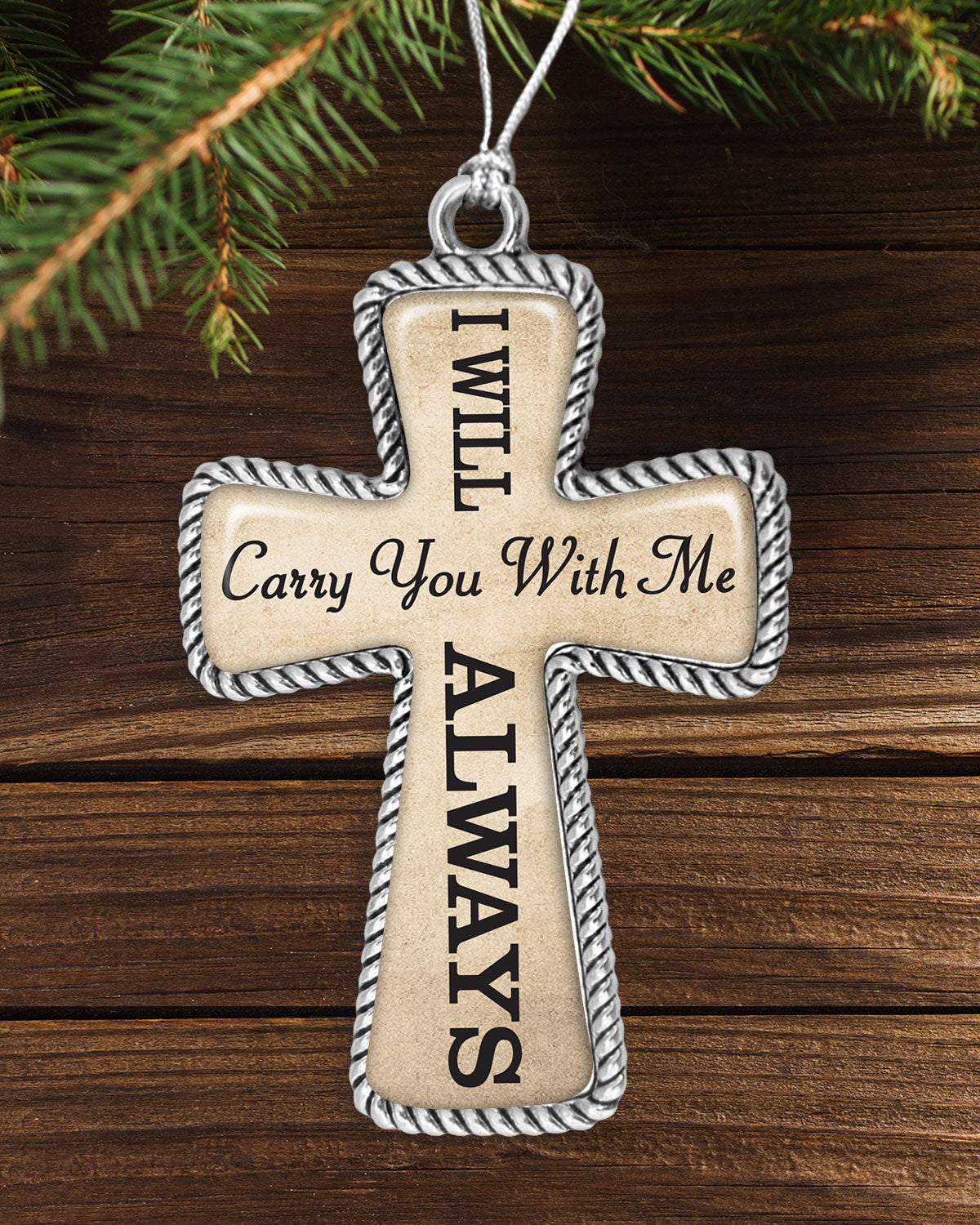 I Will Carry You With Me Always Cross Ornament