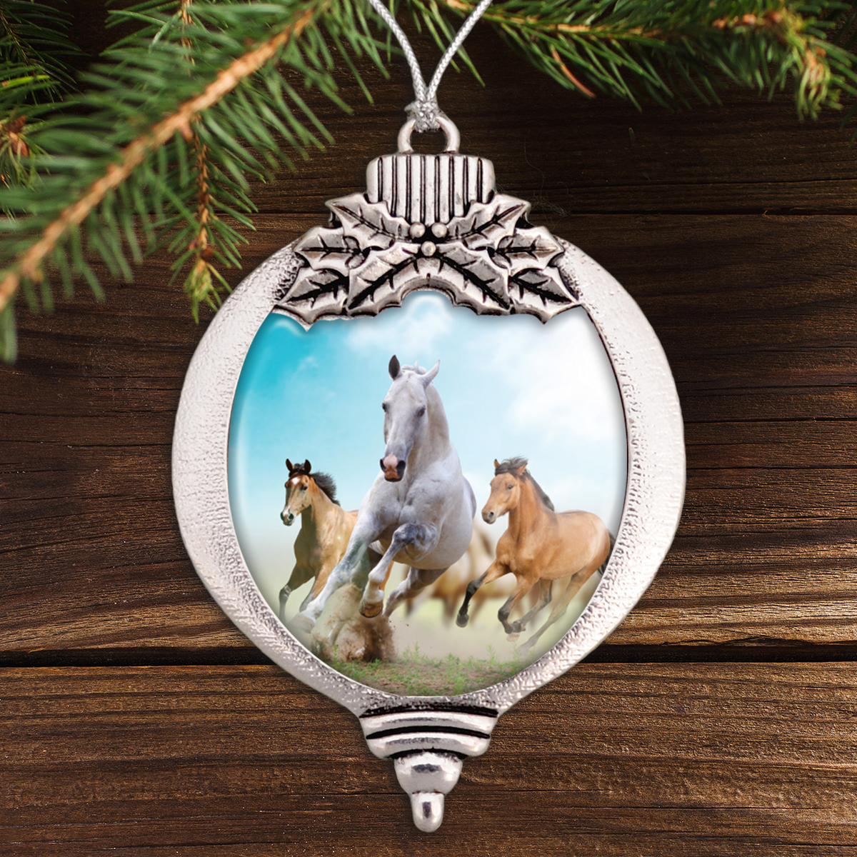 Galloping Horses Bulb Ornament