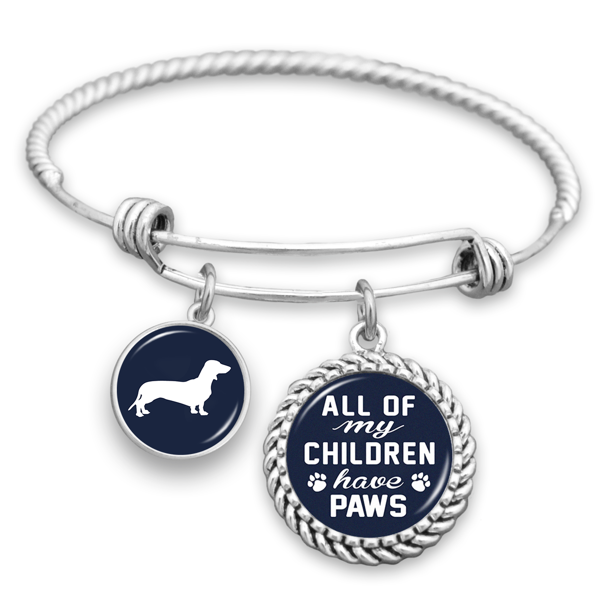 All Of My Children Have Paws Dachshund Charm Bracelet