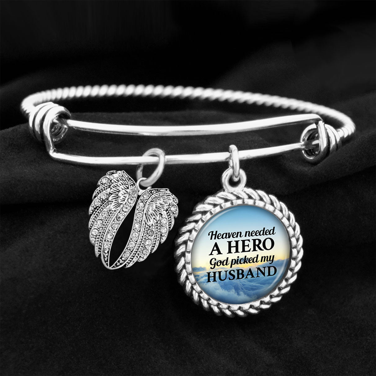 Heaven Needed A Hero Husband Charm Bracelet
