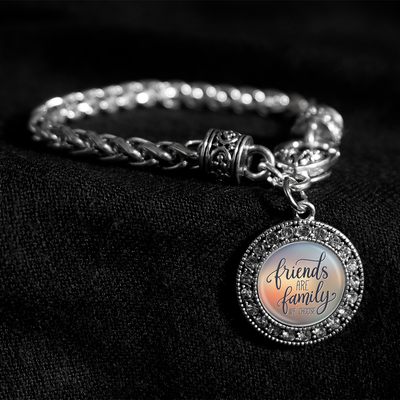 Friends Are The Family We Choose Silver Braided Clasp Bracelet
