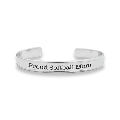 Proud Softball Mom Cuff Bracelet