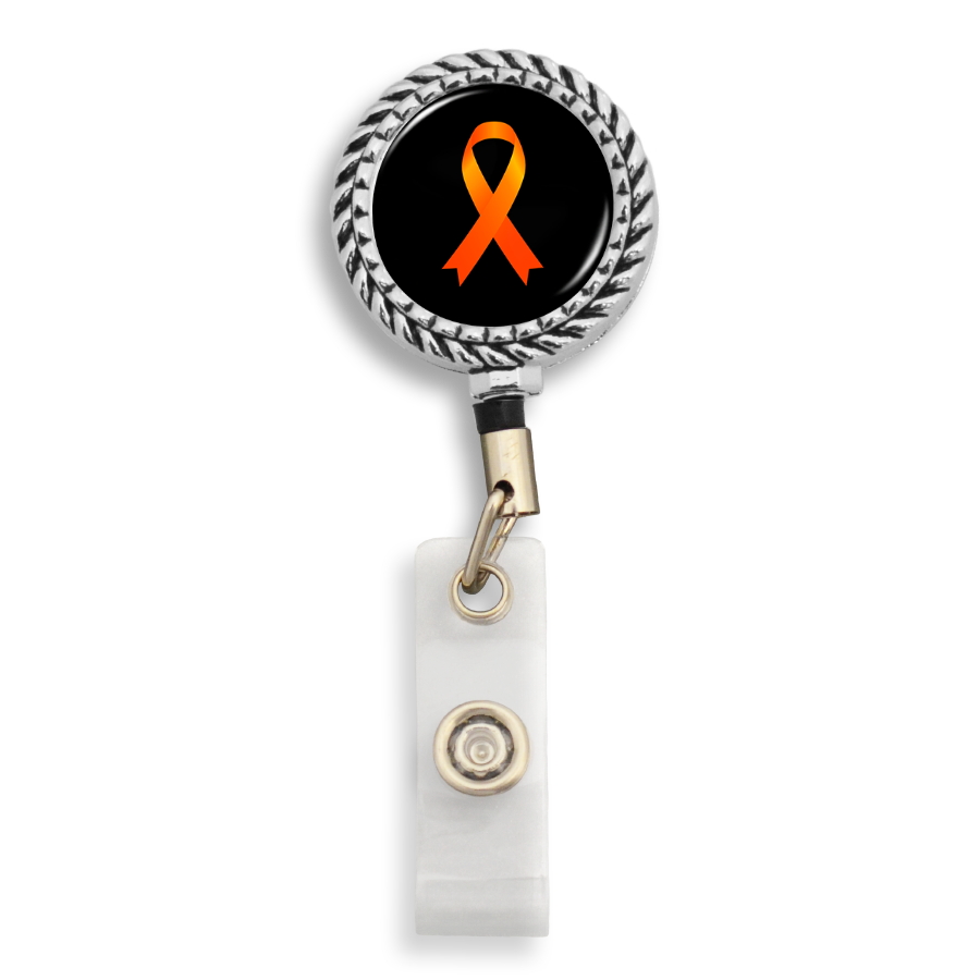 Leukemia or Multiple Sclerosis Awareness Ribbon Badge Reel