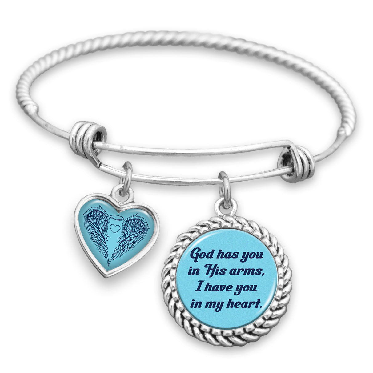 God Has You In His Arms, I Have You In My Heart Charm Bracelet