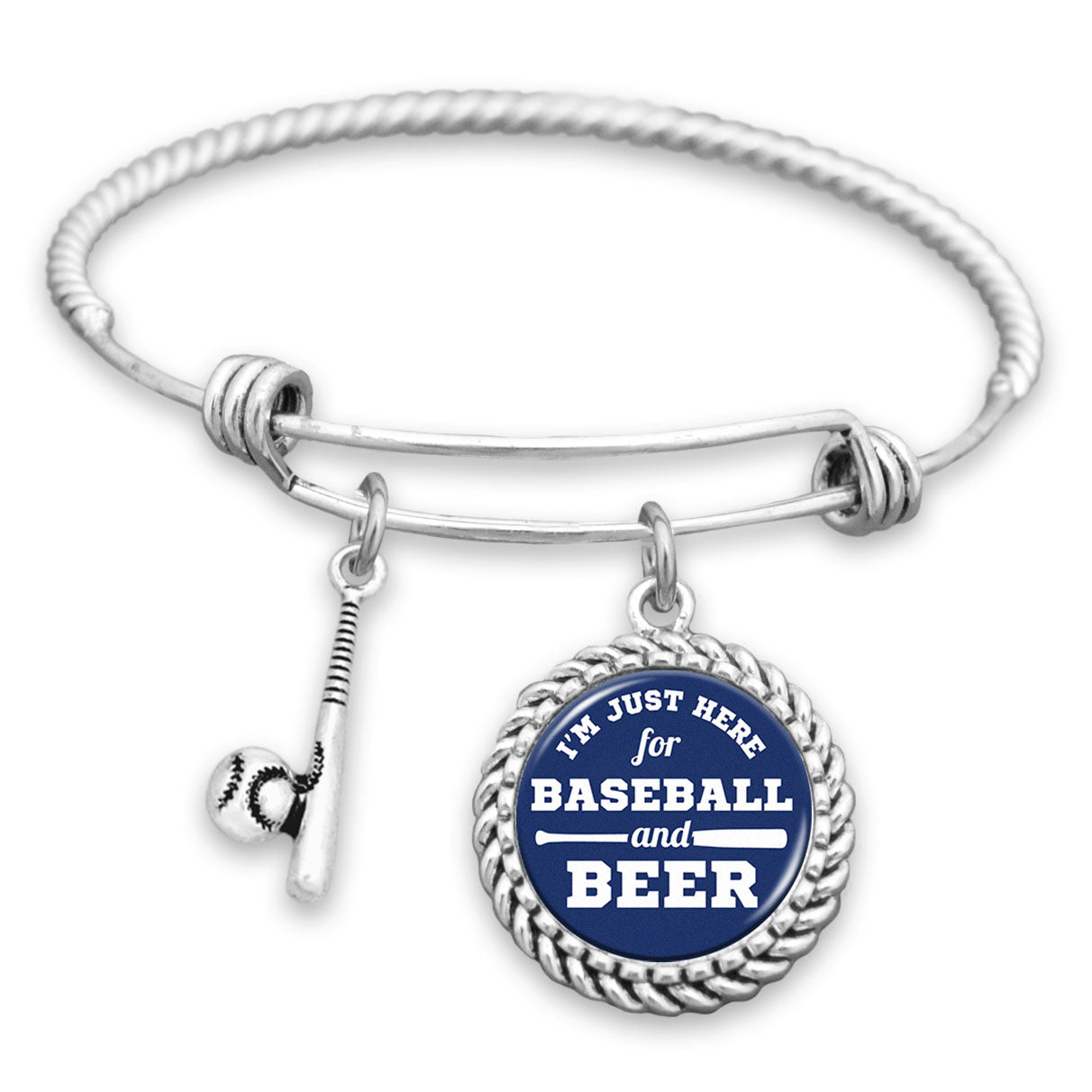 Los Angeles I'm Just Here For Baseball And Beer Charm Bracelet