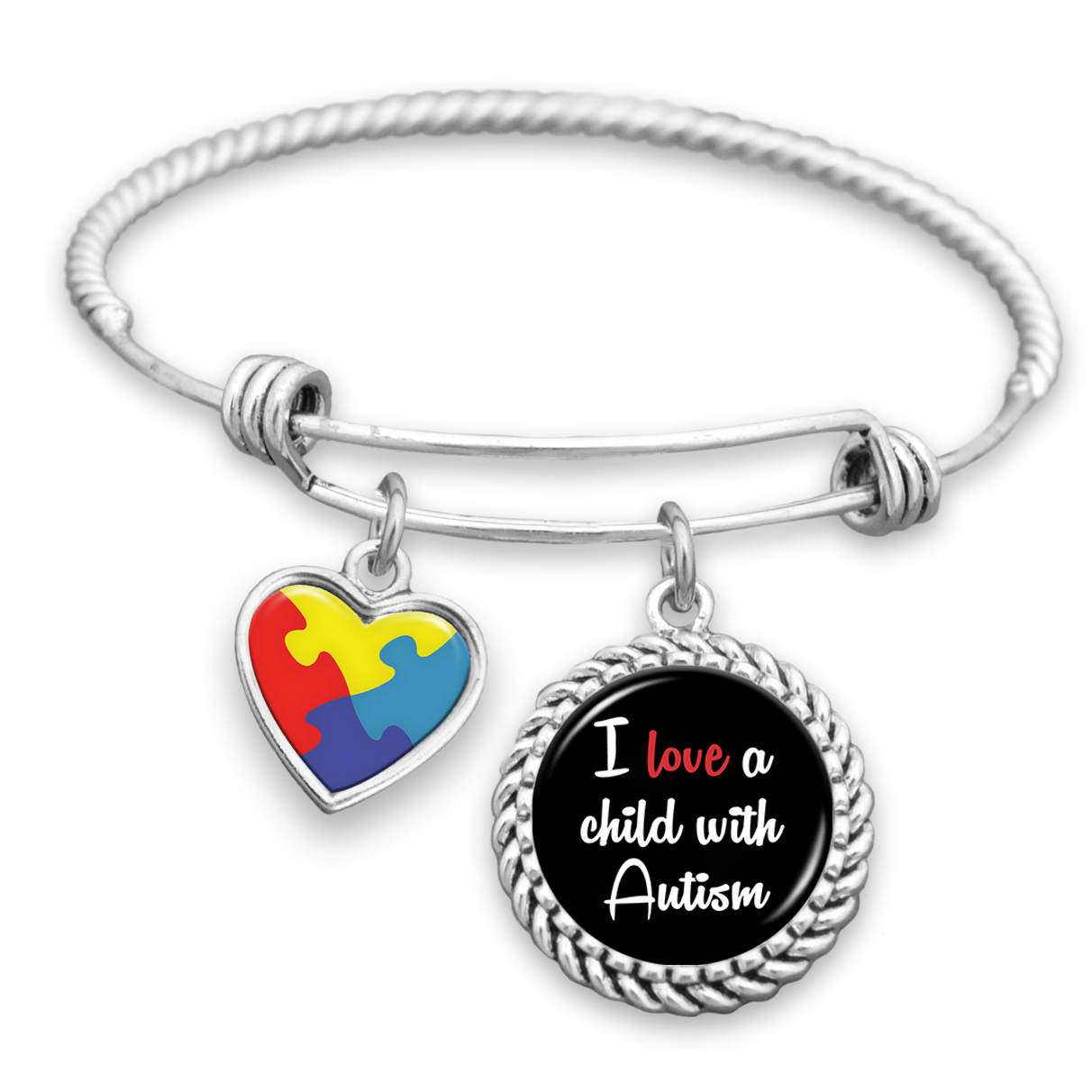 I Love A Child With Autism Charm Bracelet