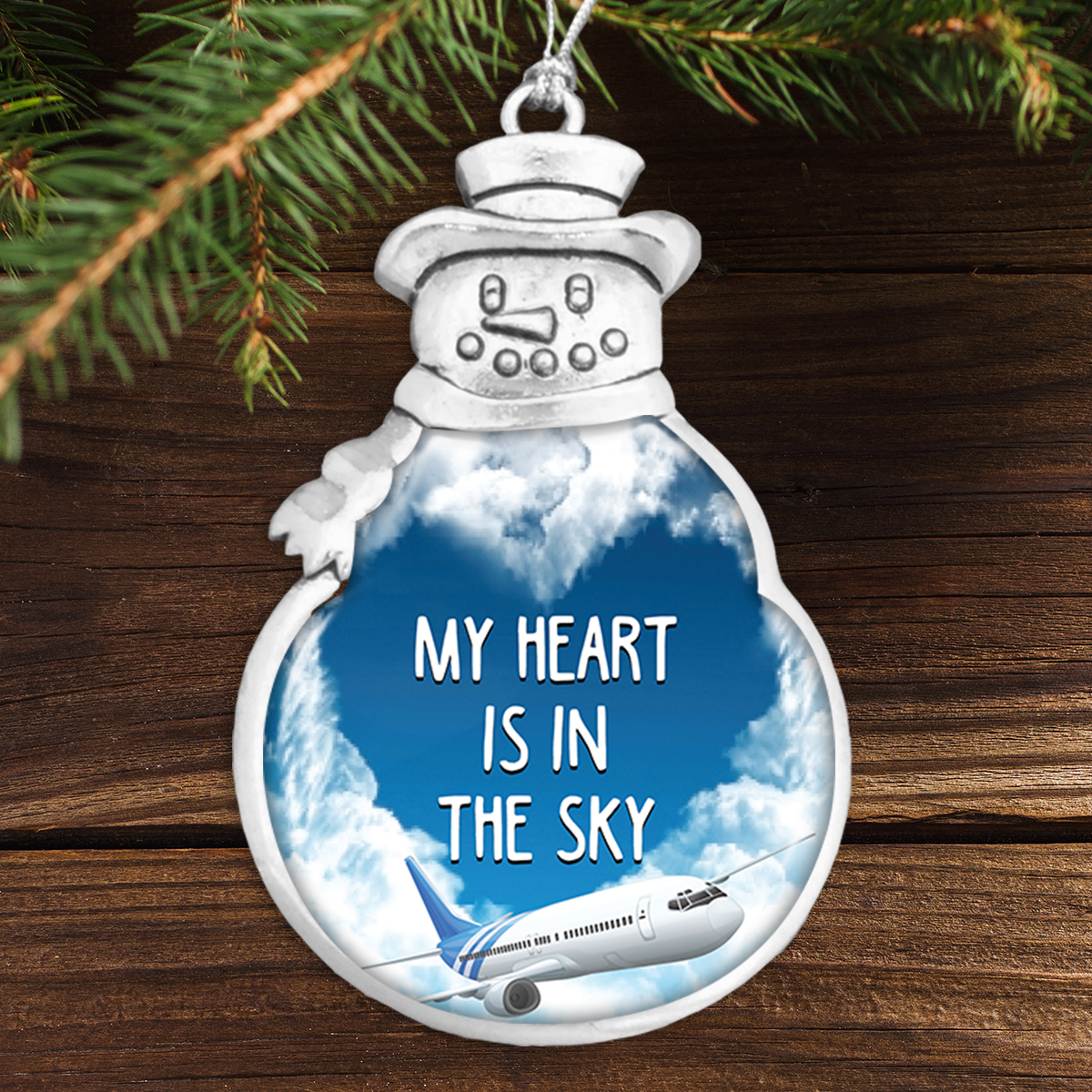 My Heart Is In The Sky Snowman Ornament
