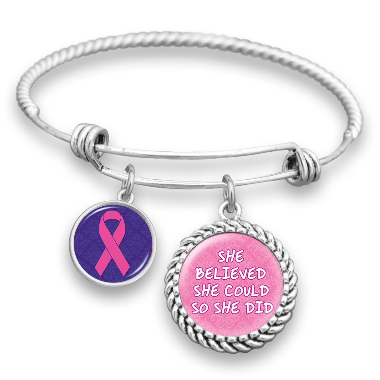 She Believed She Could So She Did Breast Cancer Charm Bracelet