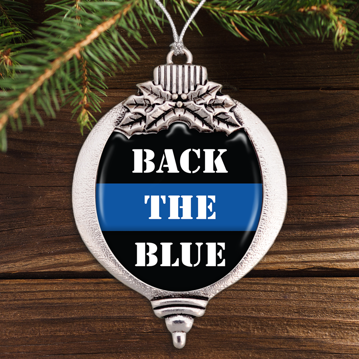Back The Blue Bulb Ornament