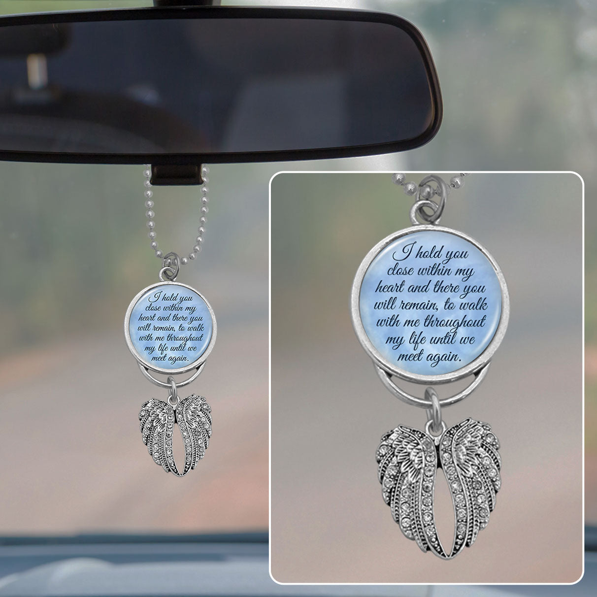 Close Within My Heart Rearview Mirror Charm