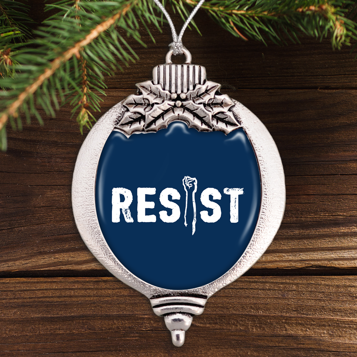 Resist Fist Bulb Ornament