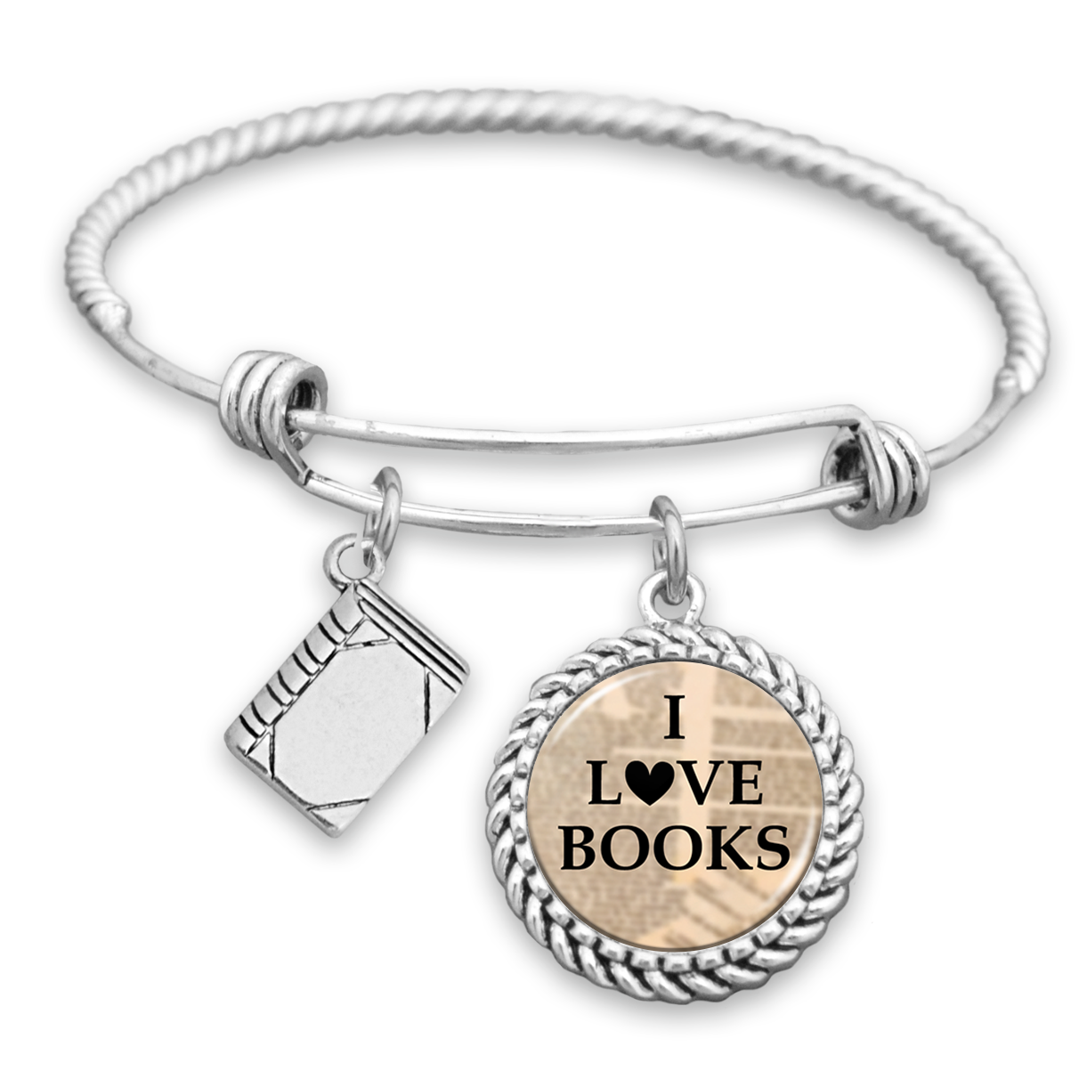 I Love Books Charm Bracelet
