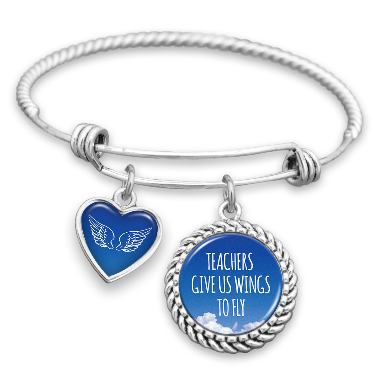 Teachers Give Us Wings To Fly Charm Bracelet