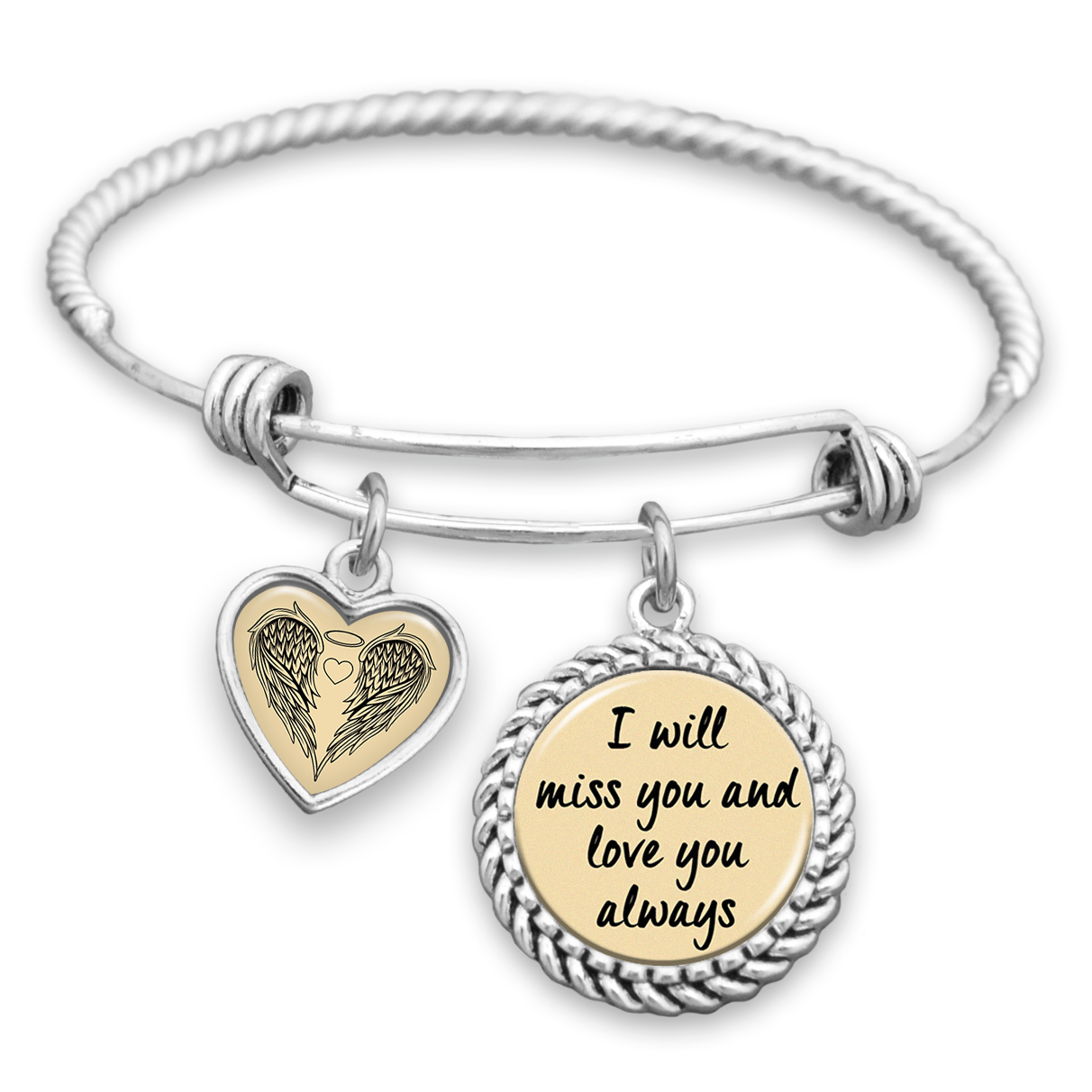 I Will Miss And Love You Always Charm Bracelet