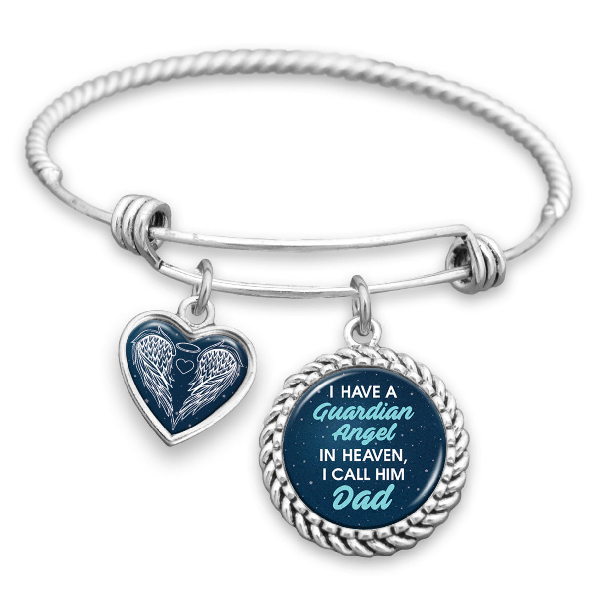 I Have A Guardian Angel In Heaven And I Call Him Dad Night Sky Charm Bracelet