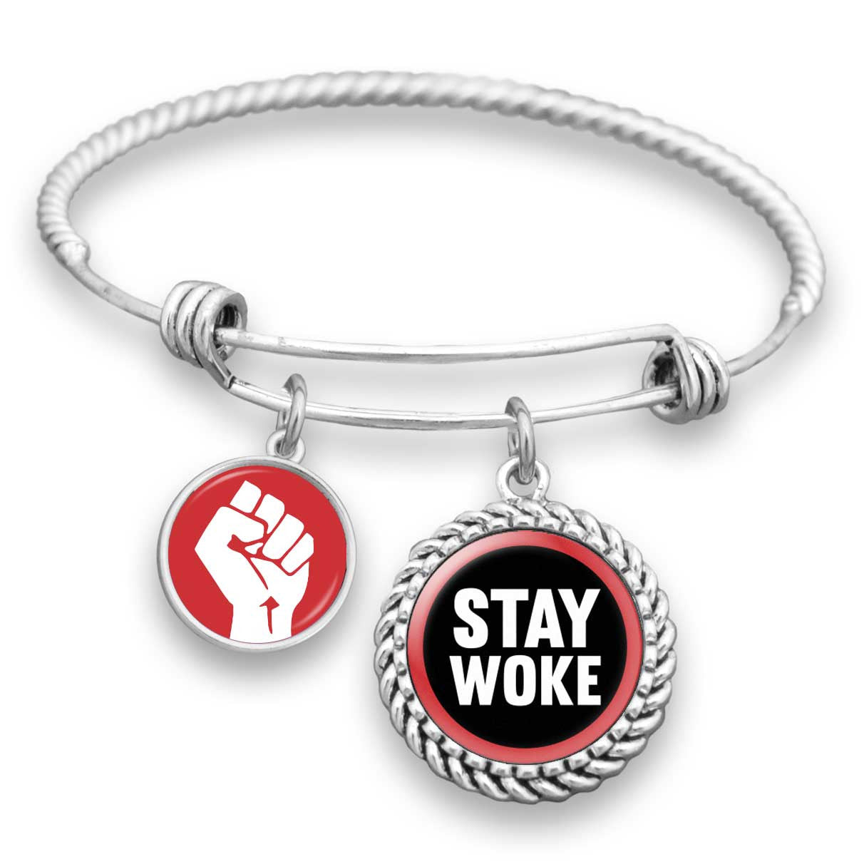 Stay Woke Resist Charm Bracelet