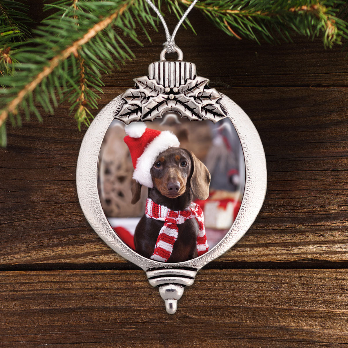 Christmas Doxie Bulb Ornament