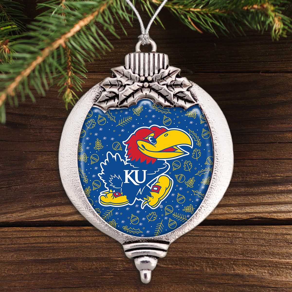 Kansas Jayhawks Holiday Bulb Ornament