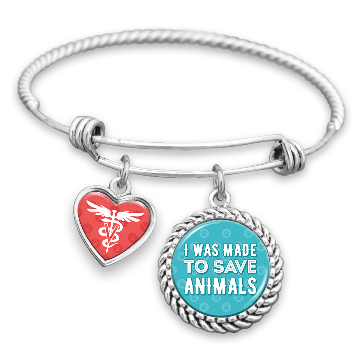 I Was Made To Save Animals Veterinarian Charm Bracelet