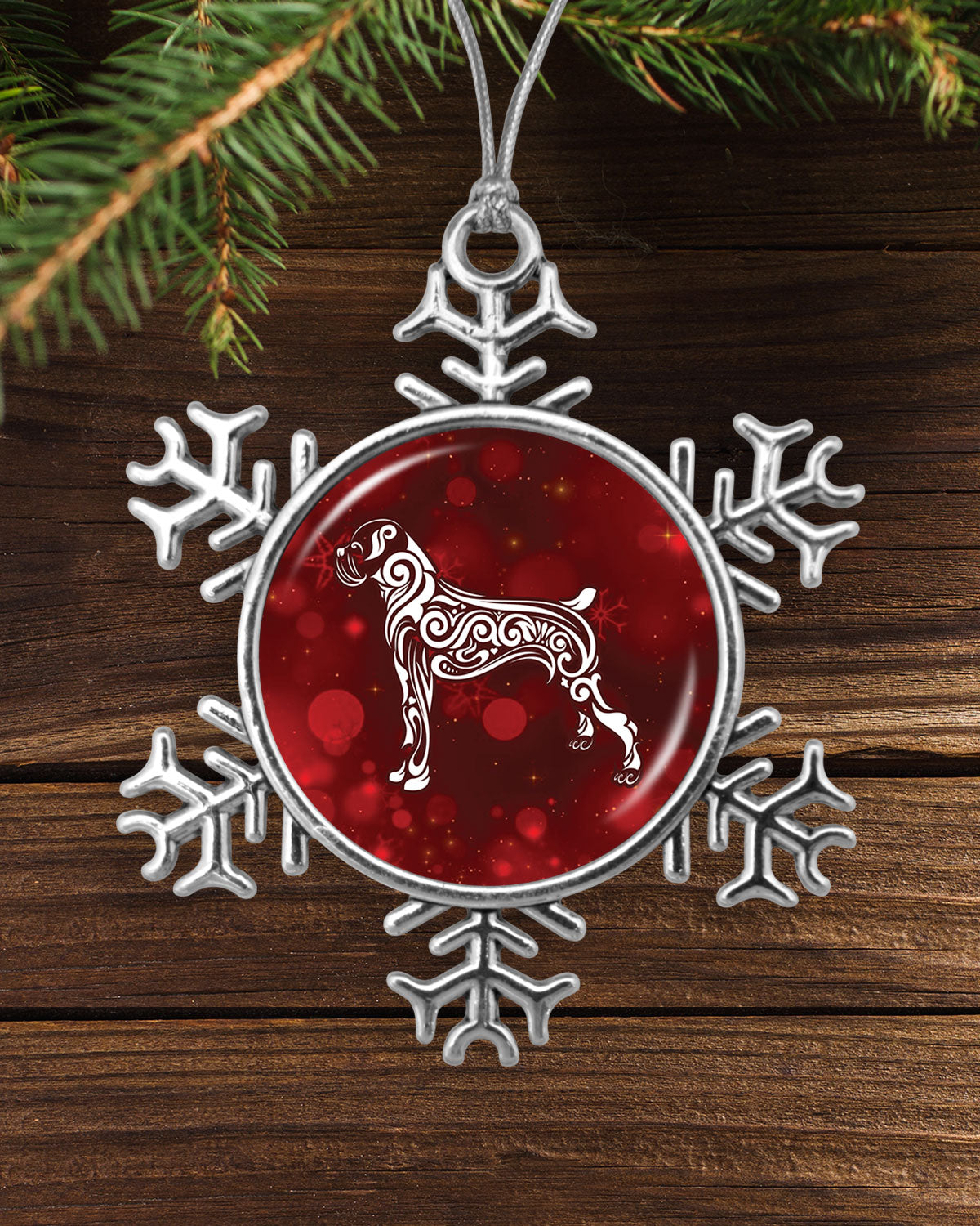 Fancy Boxer Snowflake Ornament